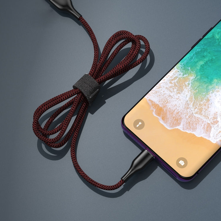 REMAX RC-158m สายข้อมูลถักโพลีเอสเตอร์สองสี พร้อมแม่เหล็กดูด 3A USB ถึง Micro USB สำหรับชาร์จและถ่ายโอนข้อมูล ความยาวสาย: 1 เมตร, Micro USB