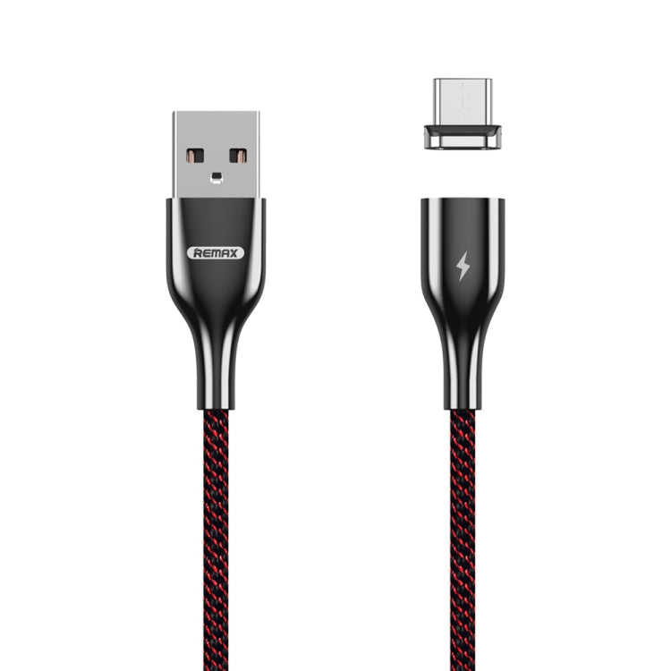 REMAX RC-158m สายข้อมูลถักโพลีเอสเตอร์สองสี พร้อมแม่เหล็กดูด 3A USB ถึง Micro USB สำหรับชาร์จและถ่ายโอนข้อมูล ความยาวสาย: 1 เมตร, Micro USB