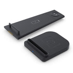 ที่ชาร์จไร้สายมัลติฟังก์ชันแนวตั้ง 3 in 1 QC 3.0 10W พร้อมฟังก์ชันขาตั้ง เหมาะสำหรับโทรศัพท์มือถือ / Apple Watch / AirPods