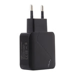 LZ-819A+C QC3.0 USB + PD 18W USB-C / Type-C อินเทอร์เฟซ ที่ชาร์จเดินทางพร้อมไฟแสดงสถานะ ปลั๊ก EU, ปลั๊ก EU