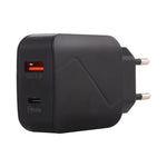 LZ-819A+C QC3.0 USB + PD 18W USB-C / Type-C อินเทอร์เฟซ ที่ชาร์จเดินทางพร้อมไฟแสดงสถานะ ปลั๊ก EU, ปลั๊ก EU
