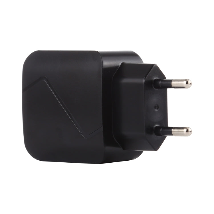 LZ-819A+C QC3.0 USB + PD 18W USB-C / Type-C อินเทอร์เฟซ ที่ชาร์จเดินทางพร้อมไฟแสดงสถานะ ปลั๊ก EU, ปลั๊ก EU