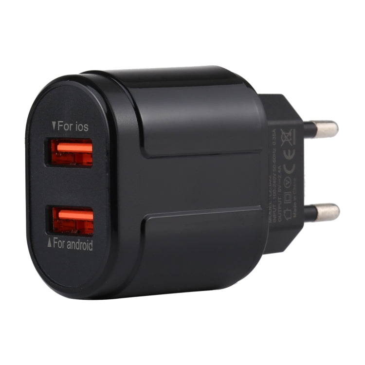 LZ-022 ที่ชาร์จเดินทาง 5V 2.4A 2 พอร์ต USB ปลั๊ก EU
