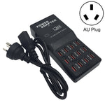 W-858 แท่นชาร์จ USB 12 พอร์ต 12A ชาร์จเร็ว ตั้งโต๊ะ สมาร์ทชาร์จเจอร์ AC100-240V ปลั๊ก AU ปลั๊ก AU