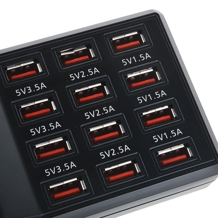 W-858 แท่นชาร์จ USB 12 พอร์ต 12A ชาร์จเร็ว ตั้งโต๊ะ สมาร์ทชาร์จเจอร์ AC100-240V ปลั๊ก EU ปลั๊ก EU
