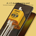 ที่ชาร์จเดินทาง ROCK T42 PD 20W USB + TypeC / USB-C ช่องคู่ ชาร์จเร็ว, ปลั๊กจีน