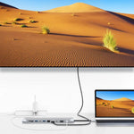 อะแดปเตอร์ HUB 11-in-1 RJ45 + 87W PD + SD/TF + USB 3 พอร์ต + HDMI + VGA + AUX 3.5 มม. เป็น Type-C