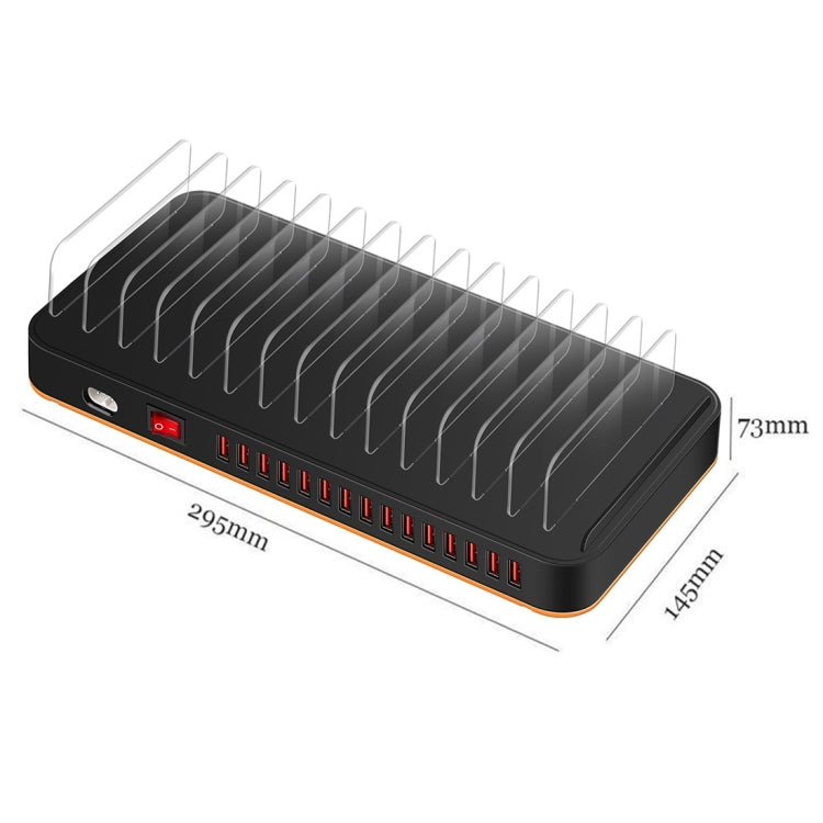 แท่นชาร์จเร็ว USB 15 พอร์ต 100W WLX-815 พร้อมที่วางโทรศัพท์และแท็บเล็ต ปลั๊ก US 100W, ปลั๊ก EU 100W, ปลั๊ก UK 100W, ปลั๊ก AU 100W