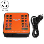 สถานีชาร์จอัจฉริยะ USB 40 พอร์ต 200W WLX-840 พร้อมจอแสดงผลดิจิทัล AC100-240V ปลั๊ก AU (สีดำ+ส้ม), ปลั๊ก AU