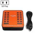 สถานีชาร์จอัจฉริยะ USB 40 พอร์ต 200W WLX-840 พร้อมจอแสดงผลดิจิทัล AC100-240V ปลั๊ก US (สีดำ+ส้ม), ปลั๊ก US