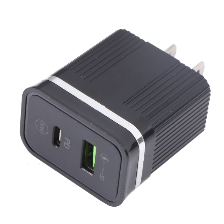 ที่ชาร์จเร็ว USB 20W PD + QC3.0 รุ่น 46-A2C2, ปลั๊กสหรัฐอเมริกา