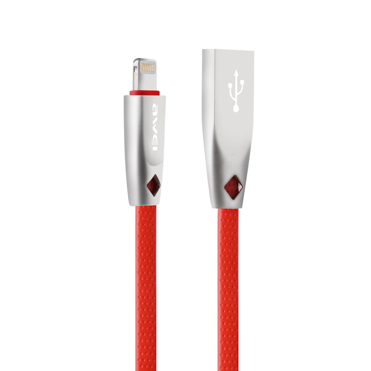 สายชาร์จและซิงค์ข้อมูล AWEI CL-95 USB เป็น 8 Pin แบบพกพา ชาร์จเร็ว TPE + อลูมิเนียมอัลลอยด์ 2A ความยาว 1 เมตร