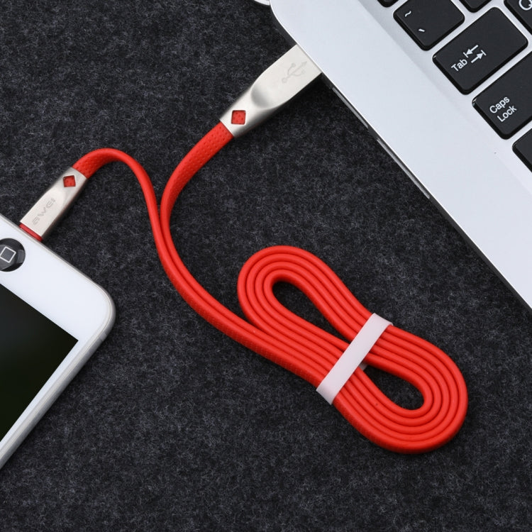 สายชาร์จและซิงค์ข้อมูล AWEI CL-95 USB เป็น 8 Pin แบบพกพา ชาร์จเร็ว TPE + อลูมิเนียมอัลลอยด์ 2A ความยาว 1 เมตร