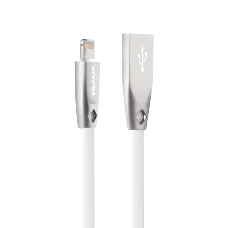 สายชาร์จและซิงค์ข้อมูล AWEI CL-95 USB เป็น 8 Pin แบบพกพา ชาร์จเร็ว TPE + อลูมิเนียมอัลลอยด์ 2A ความยาว 1 เมตร