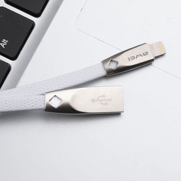 สายชาร์จและซิงค์ข้อมูล AWEI CL-95 USB เป็น 8 Pin แบบพกพา ชาร์จเร็ว TPE + อลูมิเนียมอัลลอยด์ 2A ความยาว 1 เมตร