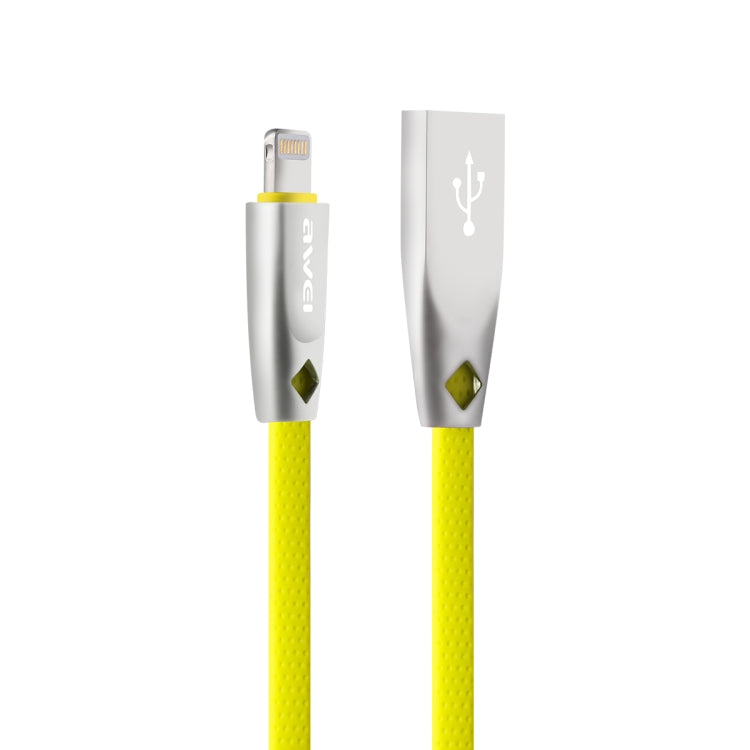 สายชาร์จและซิงค์ข้อมูล AWEI CL-95 USB เป็น 8 Pin แบบพกพา ชาร์จเร็ว TPE + อลูมิเนียมอัลลอยด์ 2A ความยาว 1 เมตร