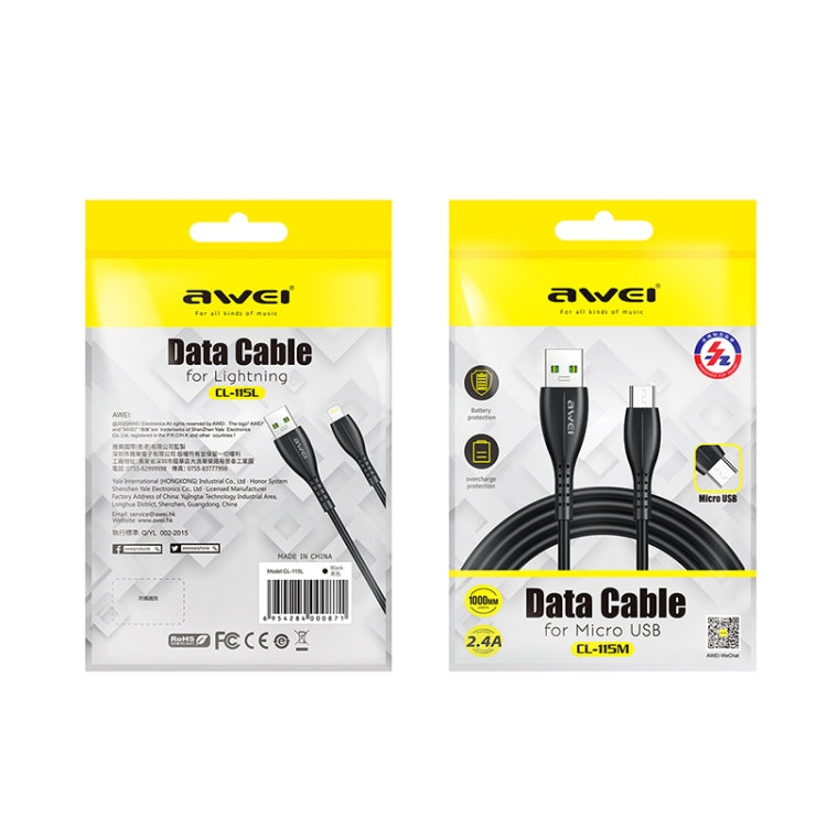 สายชาร์จ USB เป็น 8 พิน awei CL-115L 1 เมตร 2.4A