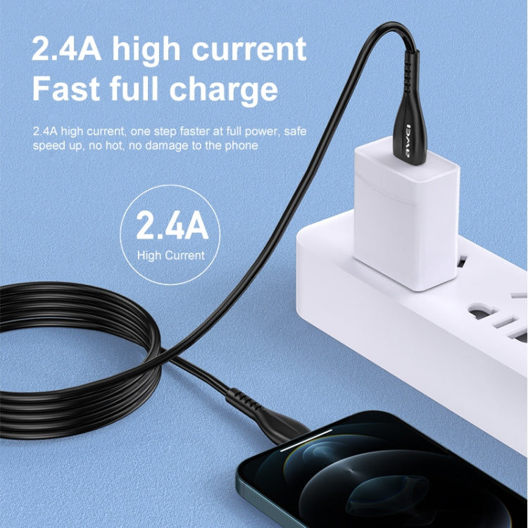 สายชาร์จ USB เป็น 8 พิน awei CL-115L 1 เมตร 2.4A
