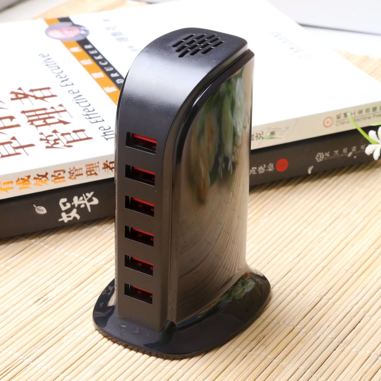 แท่นชาร์จเร็ว USB 6 พอร์ต 30W 853L พร้อมชาร์จอัจฉริยะ AC100-240V