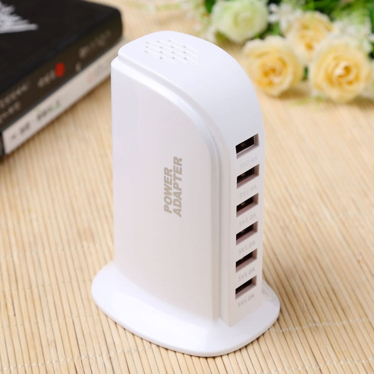 แท่นชาร์จเร็ว USB 6 พอร์ต 30W 853L พร้อมชาร์จอัจฉริยะ AC100-240V