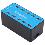 สถานีชาร์จอัจฉริยะ USB 10 พอร์ต 100W A5B พร้อมไฟแสดงสถานะ ปลั๊ก US 100W