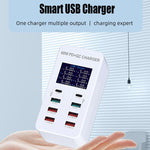 สถานีชาร์จอัจฉริยะ A8T 60W 8 พอร์ต USB + QC3.0 + PD Type-C พร้อมจอแสดงผลดิจิทัล AC100-240V, ปลั๊ก AU, A8T ปลั๊ก AU