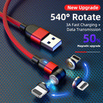 สายข้อมูลแม่เหล็กหมุนได้ 540 องศา USB เป็น 8 Pin ความยาว 2 เมตร 3A Output