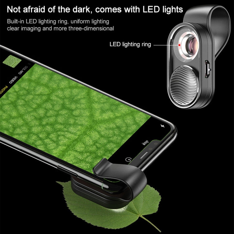 กล้องจุลทรรศน์สมาร์ทโฟน APEXEL APL-MS001 100X พร้อมไฟ LED, APL-MS001