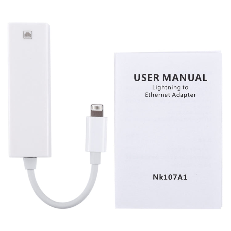 สายอะแดปเตอร์ NK107A1 8 พิน เป็น RJ45 อีเธอร์เน็ต LAN สำหรับ iPhone / iPad ความยาวรวม: 16 ซม.