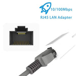สายอะแดปเตอร์ NK107A1 8 พิน เป็น RJ45 อีเธอร์เน็ต LAN สำหรับ iPhone / iPad ความยาวรวม: 16 ซม.