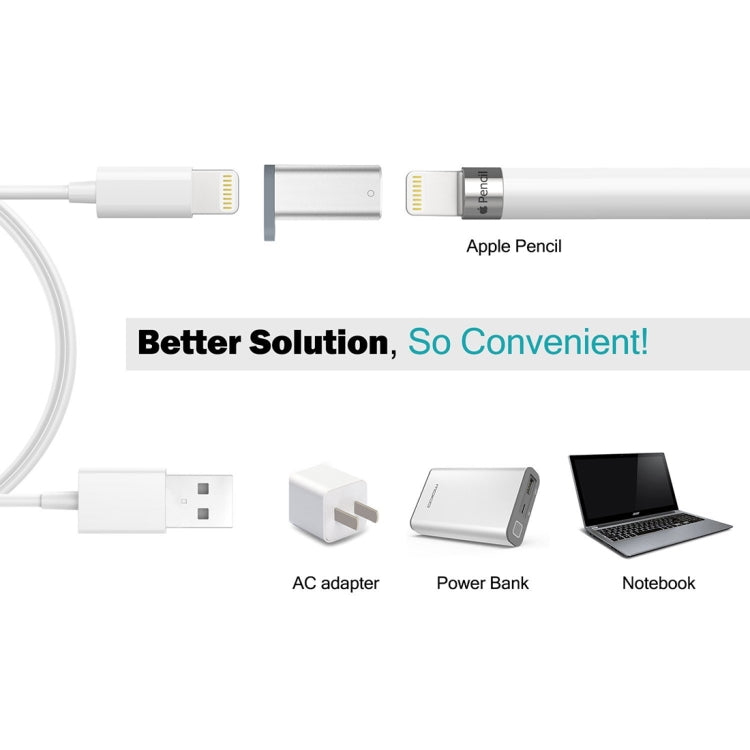 อะแดปเตอร์ชาร์จ Apple Pencil แบบเปลือกอลูมิเนียมสำหรับ iPad Pro