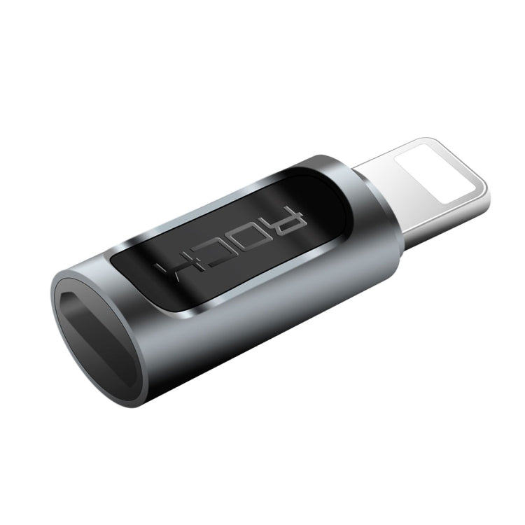 อะแดปเตอร์แปลงเสียง ROCK 2.1A พกพา USB-C/Type-C เป็น 8 Pin สำหรับหูฟัง