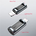 อะแดปเตอร์แปลงเสียง ROCK 2.1A พกพา USB-C/Type-C เป็น 8 Pin สำหรับหูฟัง