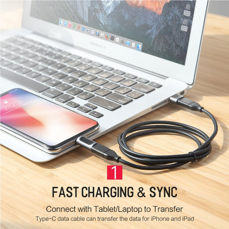 อะแดปเตอร์แปลงเสียง ROCK 2.1A พกพา USB-C/Type-C เป็น 8 Pin สำหรับหูฟัง