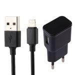 สำหรับ iPhone 5V 2.1A ชาร์จ USB อัจฉริยะพร้อมสายชาร์จ USB 1 เมตรเป็น 8 พิน ปลั๊ก EU