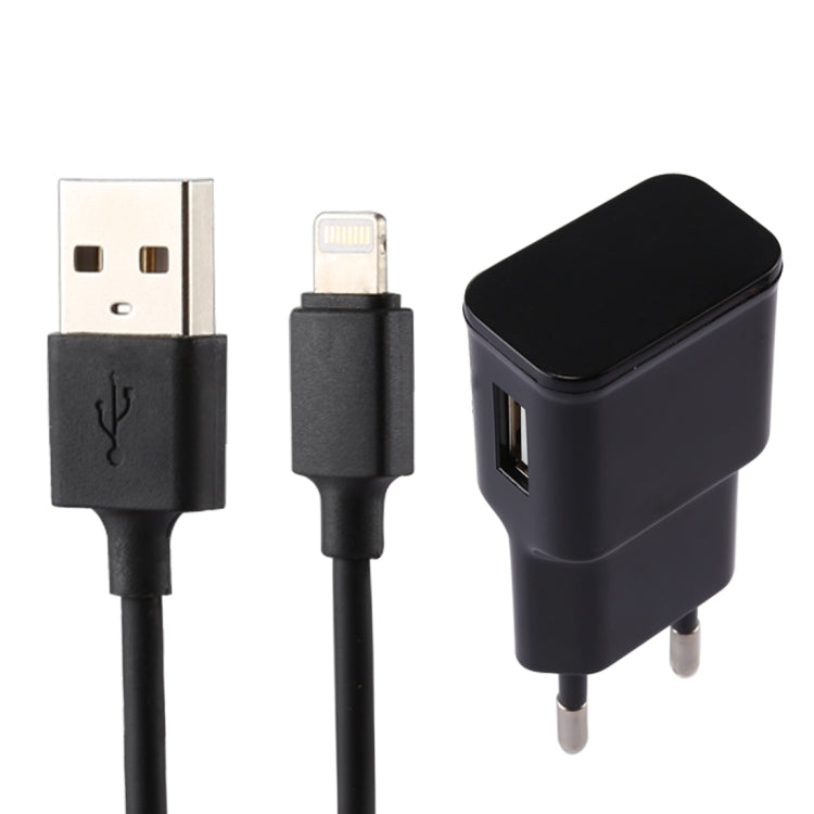 สำหรับ iPhone 5V 2.1A ชาร์จ USB อัจฉริยะพร้อมสายชาร์จ USB 1 เมตรเป็น 8 พิน ปลั๊ก EU