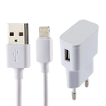 สำหรับ iPhone 5V 2.1A ชาร์จ USB อัจฉริยะพร้อมสายชาร์จ USB 1 เมตรเป็น 8 พิน ปลั๊ก EU