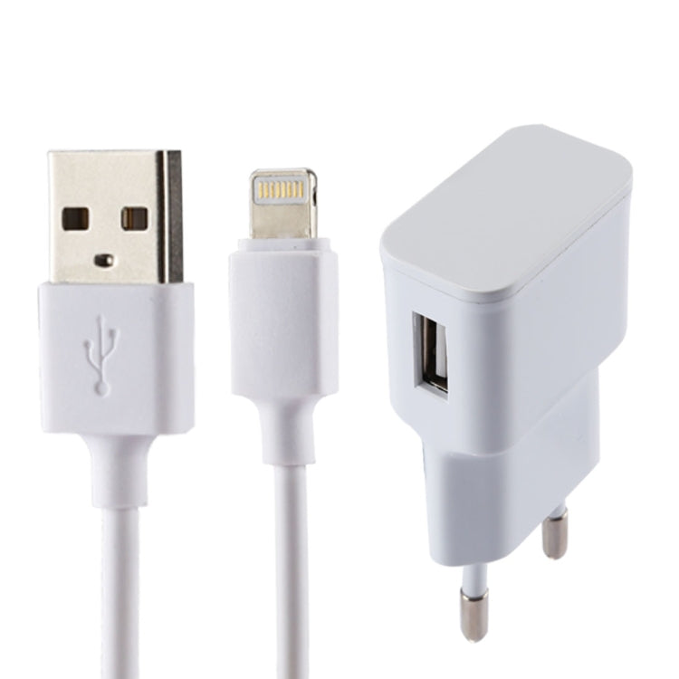 สำหรับ iPhone 5V 2.1A ชาร์จ USB อัจฉริยะพร้อมสายชาร์จ USB 1 เมตรเป็น 8 พิน ปลั๊ก EU