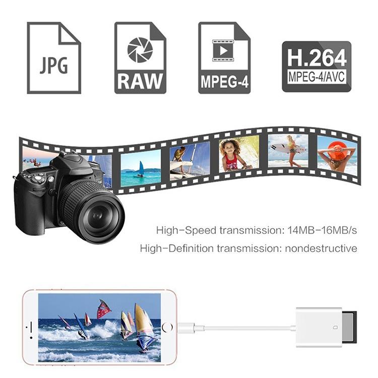 อะแดปเตอร์อ่านการ์ดกล้อง 8 พิน เป็น SD Card