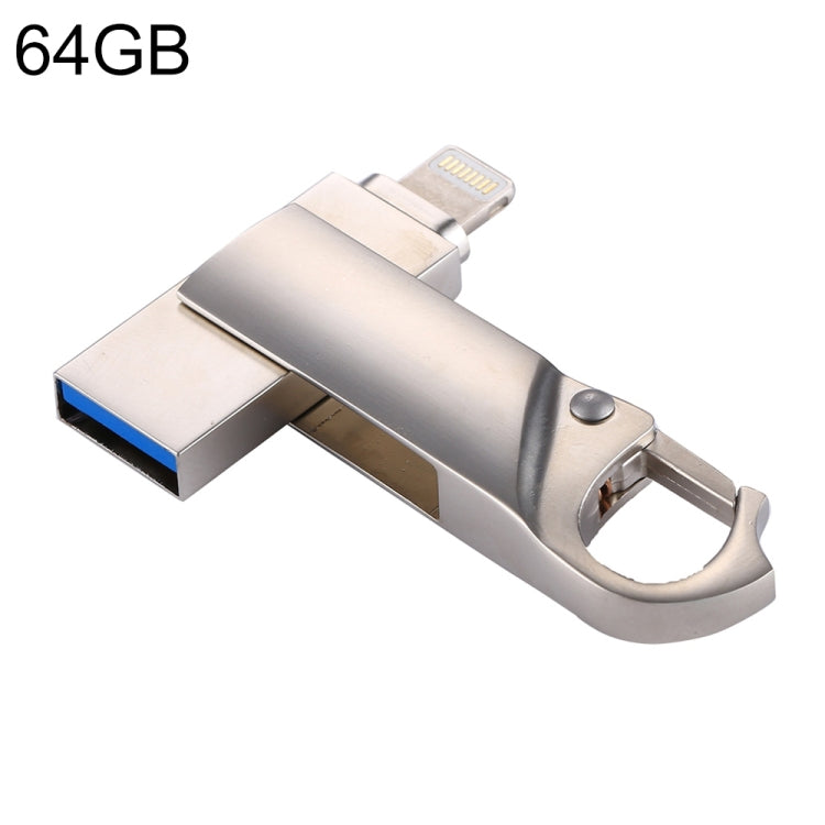 แฟลชไดรฟ์พวงกุญแจ 2 in 1 USB 2.0 & 8 พิน 64GB รุ่น RQW-10F