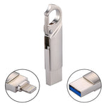 แฟลชไดรฟ์พวงกุญแจ 2 in 1 USB 2.0 & 8 พิน 128GB รุ่น RQW-10F