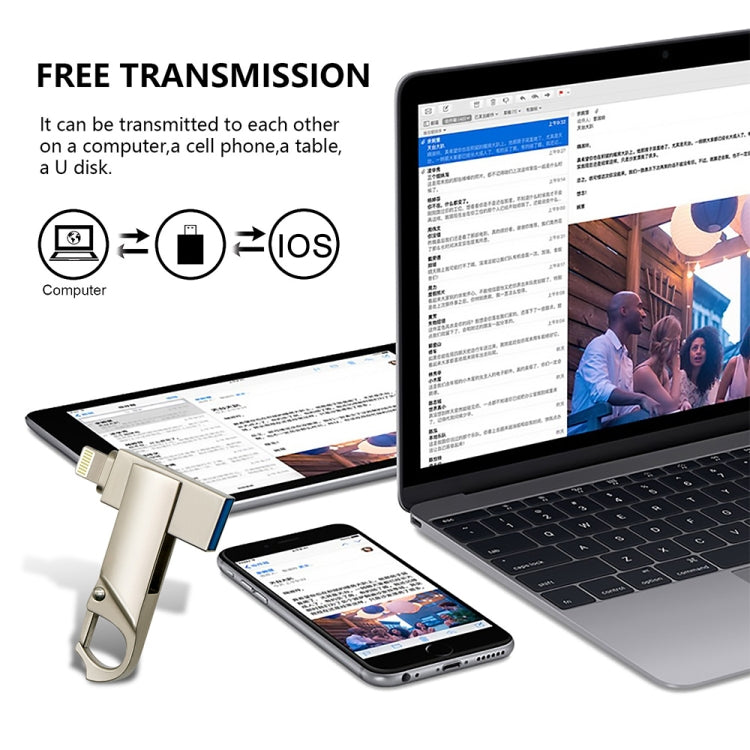 แฟลชไดรฟ์พวงกุญแจ 2 in 1 USB 2.0 & 8 พิน 128GB รุ่น RQW-10F