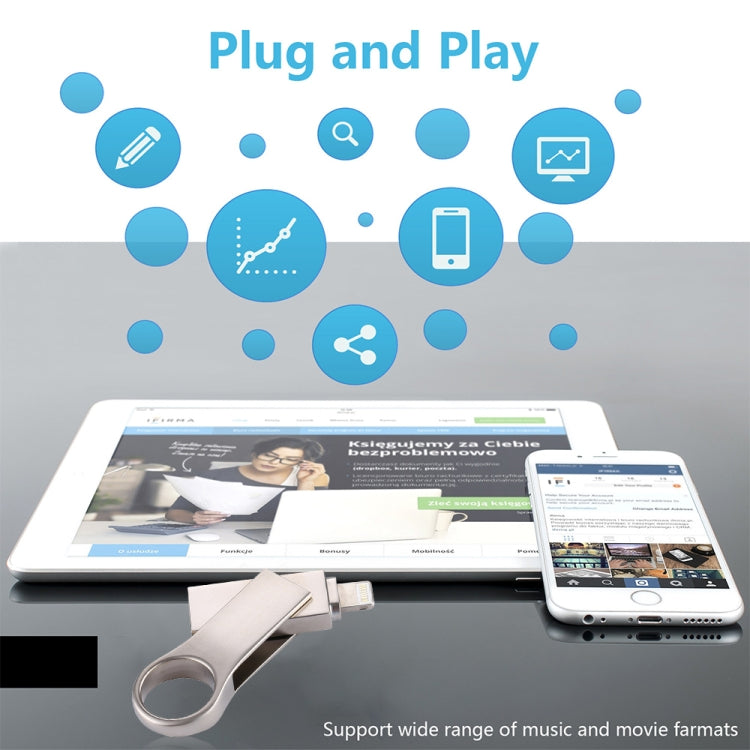 แฟลชไดรฟ์ RQW-10D 2 in 1 USB 2.0 & 8 Pin 64GB, RQW-10D