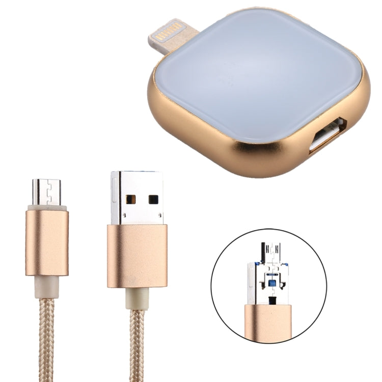 แฟลชไดรฟ์มัลติฟังก์ชัน RQW-18S 8 Pin 128GB พร้อมสาย USB / Micro USB เป็น Micro USB, RQW-18S สีทอง