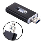 แฟลชไดรฟ์ 3 in 1 USB 2.0 & 8 Pin & Micro USB 64GB รุ่น RQW-02 สีดำ