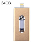 แฟลชไดรฟ์ 3 in 1 USB 2.0 & 8 Pin & Micro USB 64GB รุ่น RQW-02 สีทอง