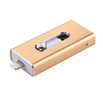 แฟลชไดรฟ์ 3 in 1 USB 2.0 & 8 Pin & Micro USB 64GB รุ่น RQW-02 สีทอง