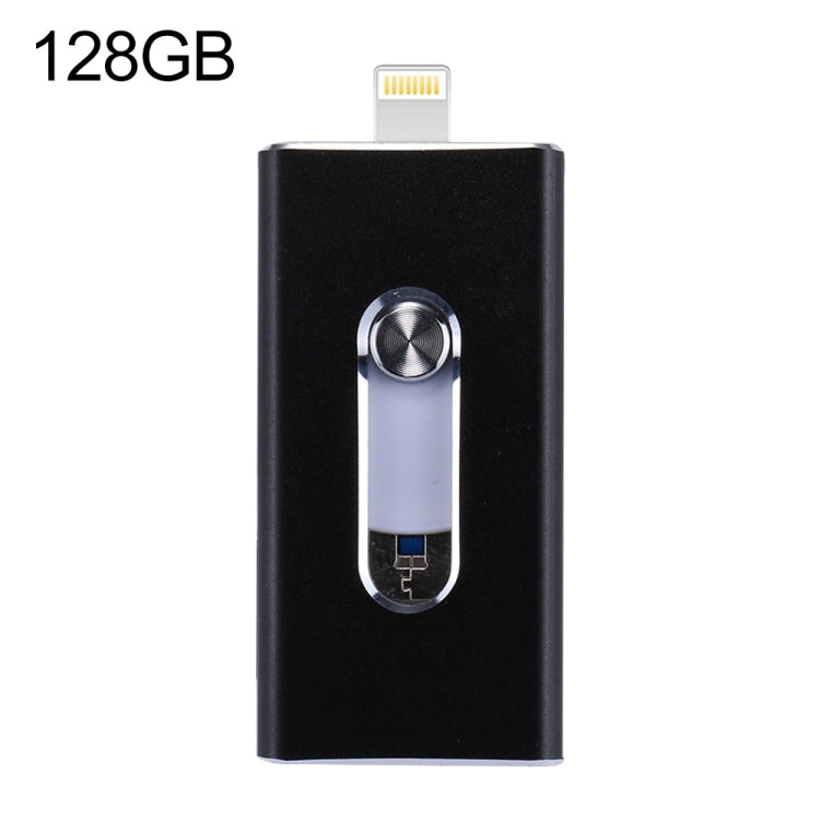 แฟลชไดรฟ์ 3 in 1 USB 2.0 & 8 Pin & Micro USB 128GB รุ่น RQW-02 สีดำ