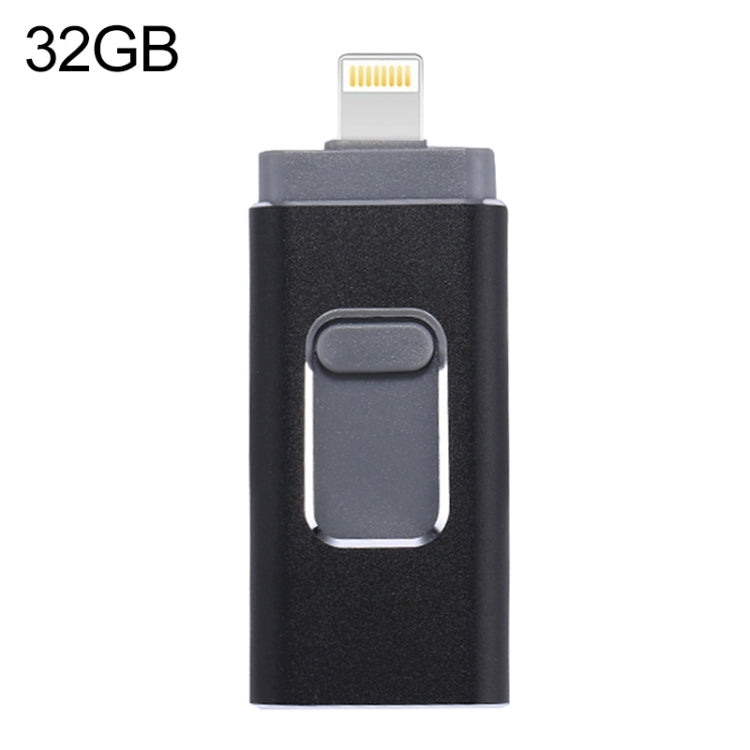 easyflash RQW-01B แฟลชไดรฟ์ 3 in 1 USB 2.0 & 8 Pin & Micro USB 32GB รุ่น RQW-01B สีดำ