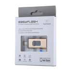 easyflash RQW-01B แฟลชไดรฟ์ 3 in 1 USB 2.0 & 8 Pin & Micro USB 32GB รุ่น RQW-01B สีทอง